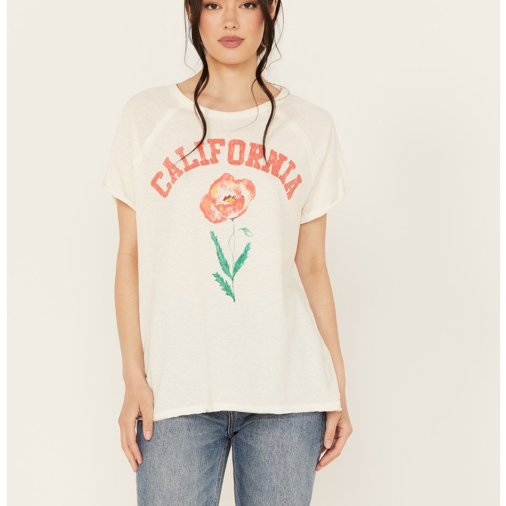 Free People California Cream Oversized Tee